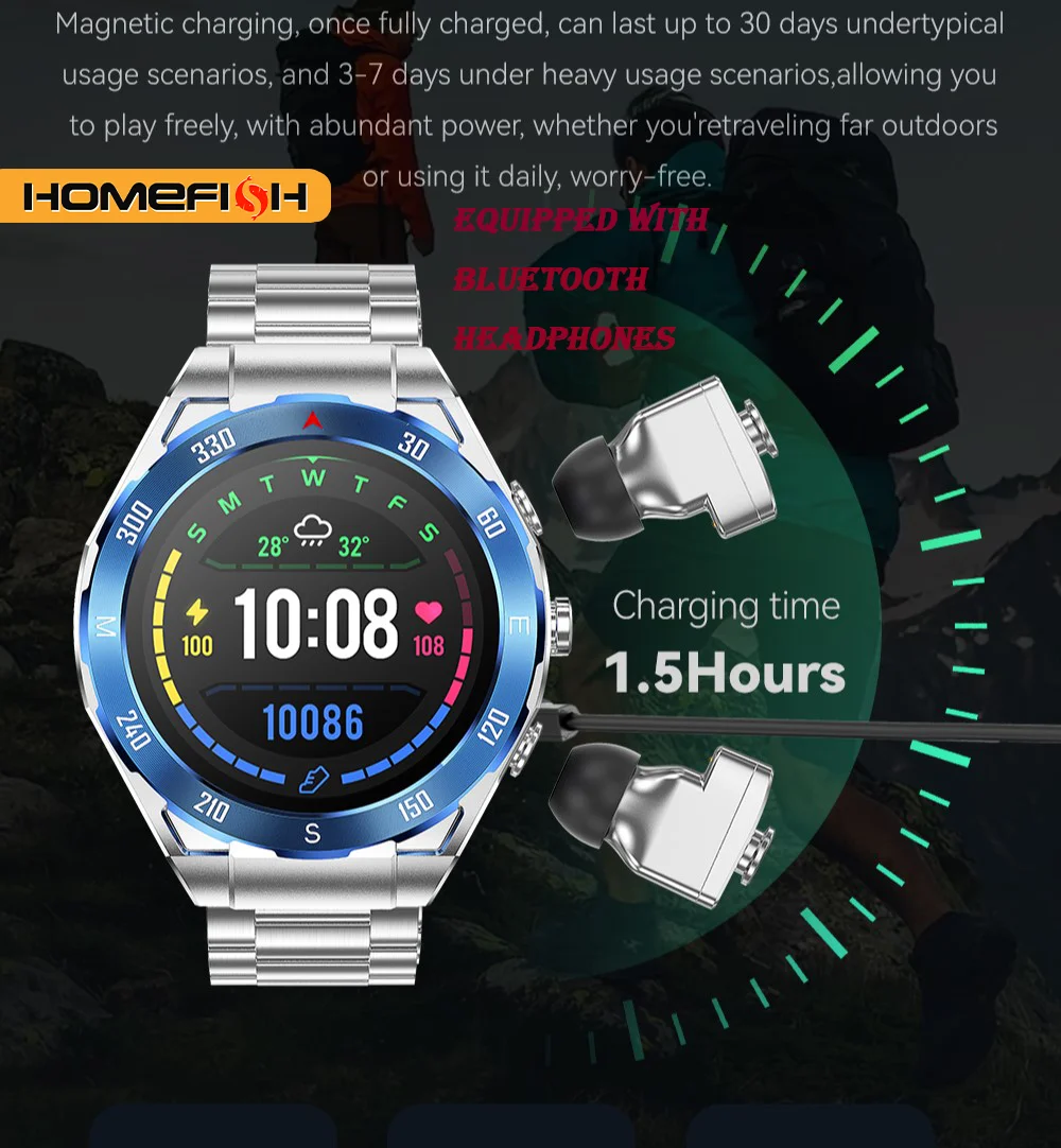 

B33 Smart Watch Bluetooth Earphones with Exquisite Appearance Waterproof and Dustproof Features Versatile and Hypnotic