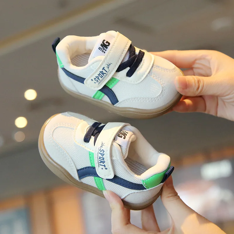 

Kids'Casual Shoes Color Blocking PU Leather Fashion Spring Flat Sport Shoes For Children Anti-slip Blue Red Shoes Size 16-20