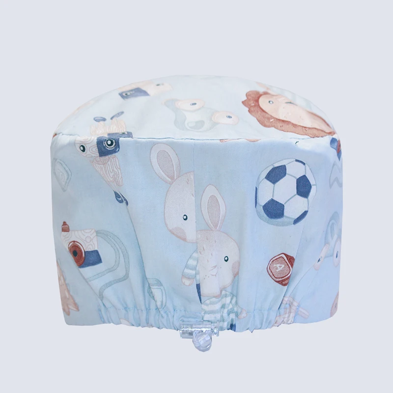 Cute Cartoon Printing Scrub Cap wygodna czapka pielęgniarki na długie włosy damska czepek chirurgiczny oddychająca dentysta nakrycie głowy do