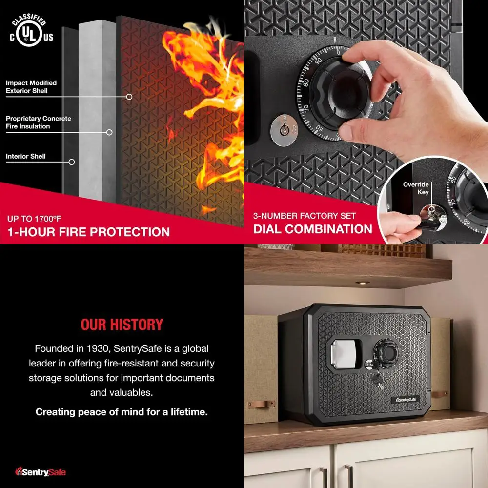 

Кодовый сейф с ключом аварийного открытия для дома или офиса, 0,81 куб. фута