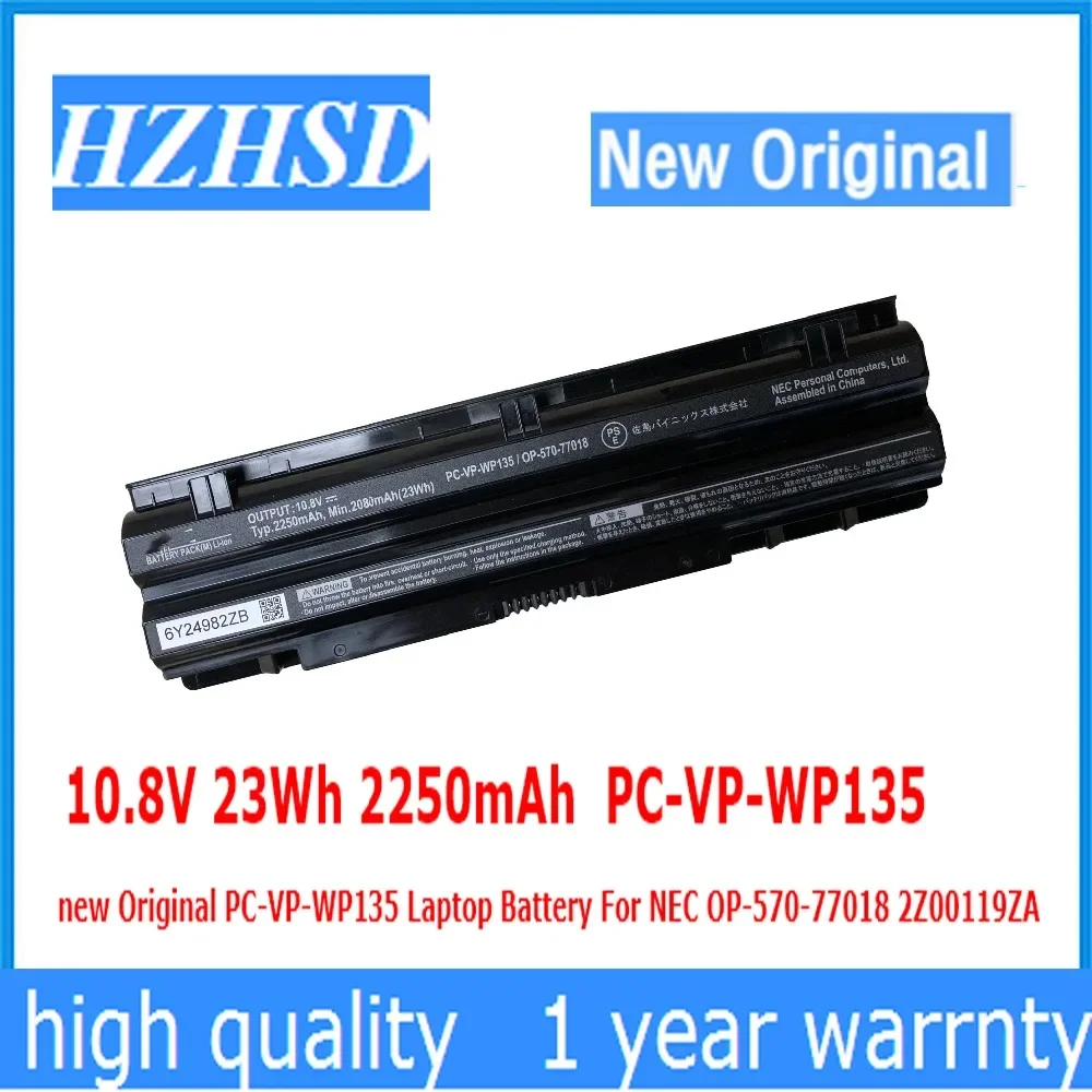 

10.8V 23Wh PC-VP-WP135 10.8V 59WH PC-VP-WP134 new Original PC-VP-WP135 Laptop Battery For NEC OP-570-77018 2Z00119ZA