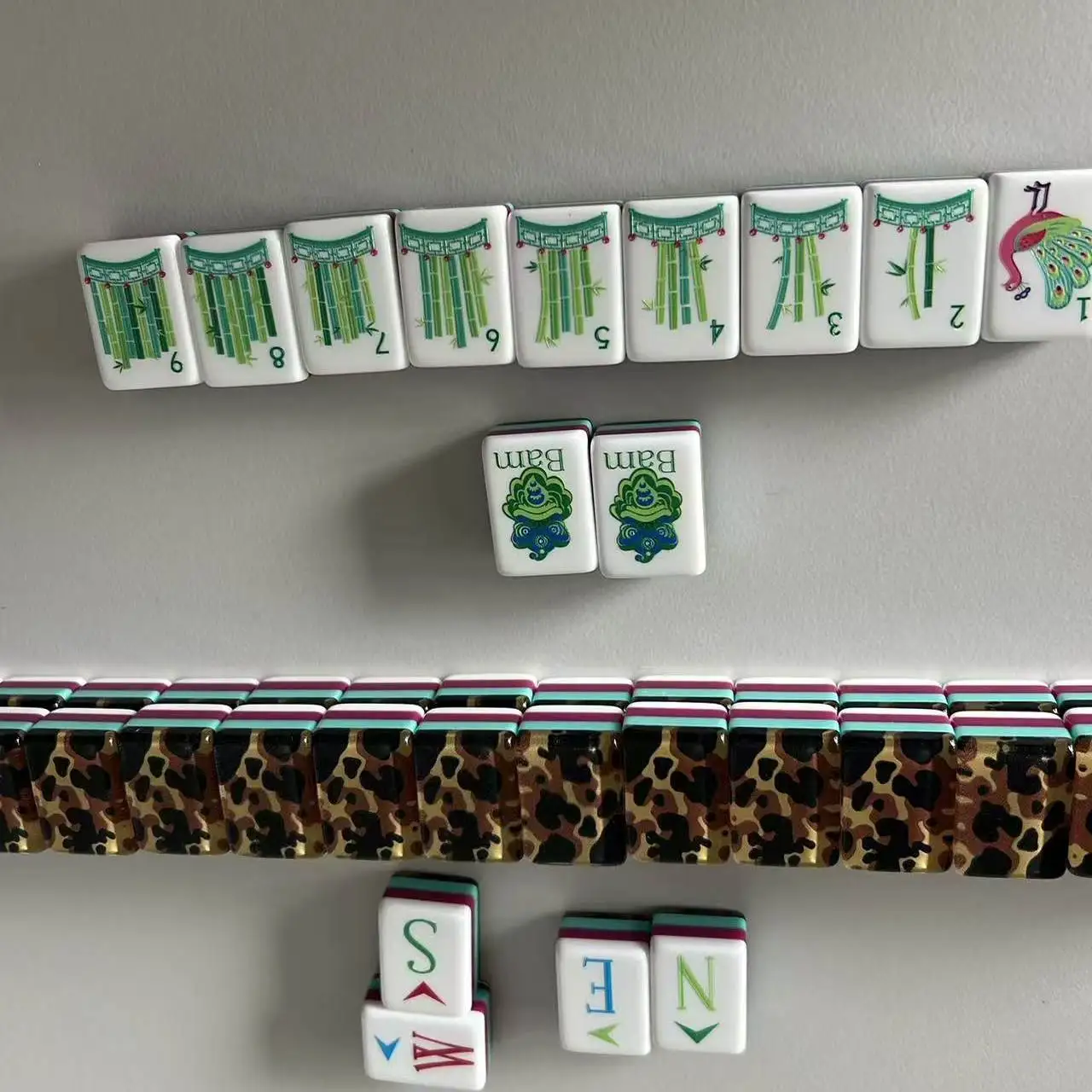 Turtle Pattern Mahjong, 4-Player Entertainment Puzzle Game, Acrylic Chess and Card Set, Traditional Chinese Game view 5