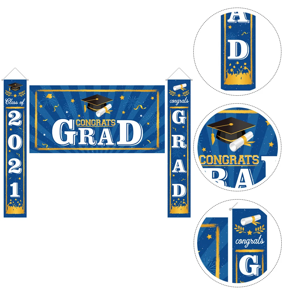 Graduation Door Sign Graduate Couplet Emblems Poster Student Banner 2021 Garland