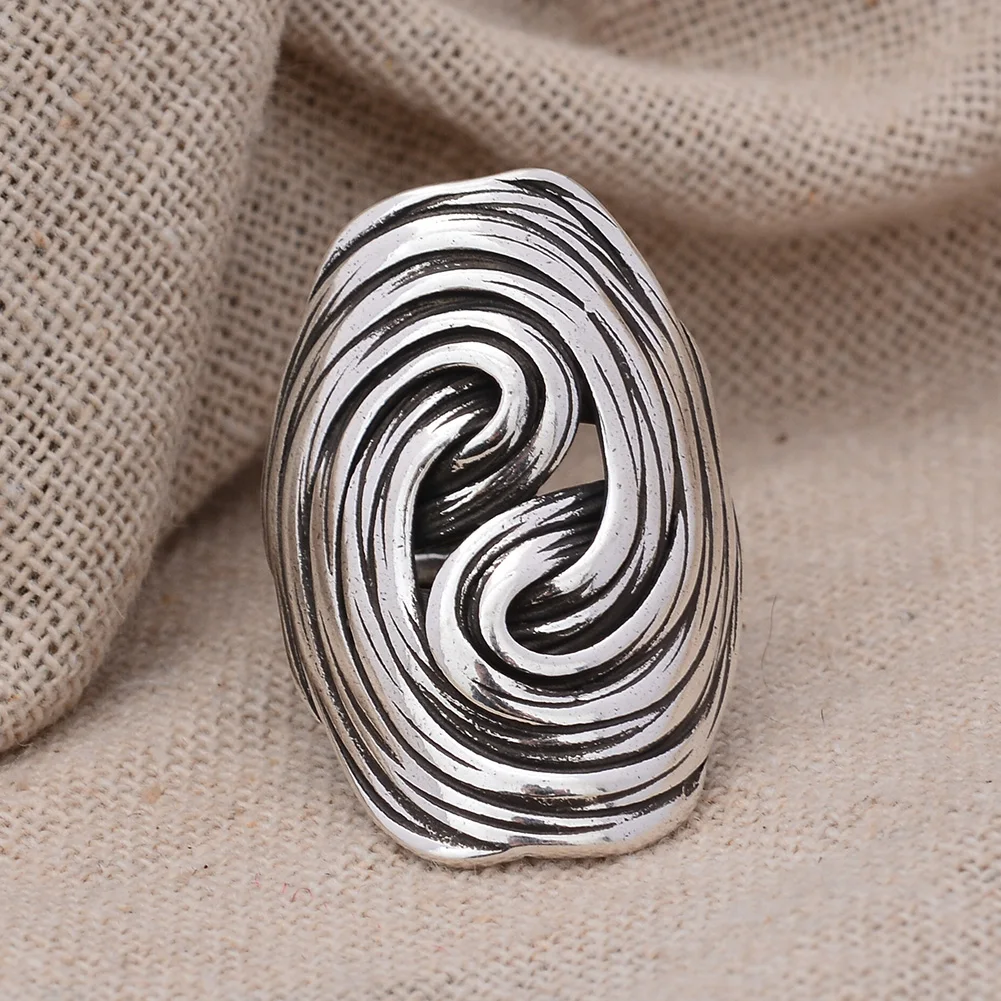 New Arrival Retro Cross Twist Thai Silver Female Party Ring Gorąca sprzedaż biżuterii dla kobiet Prezenty urodzinowe dla dziewczyny