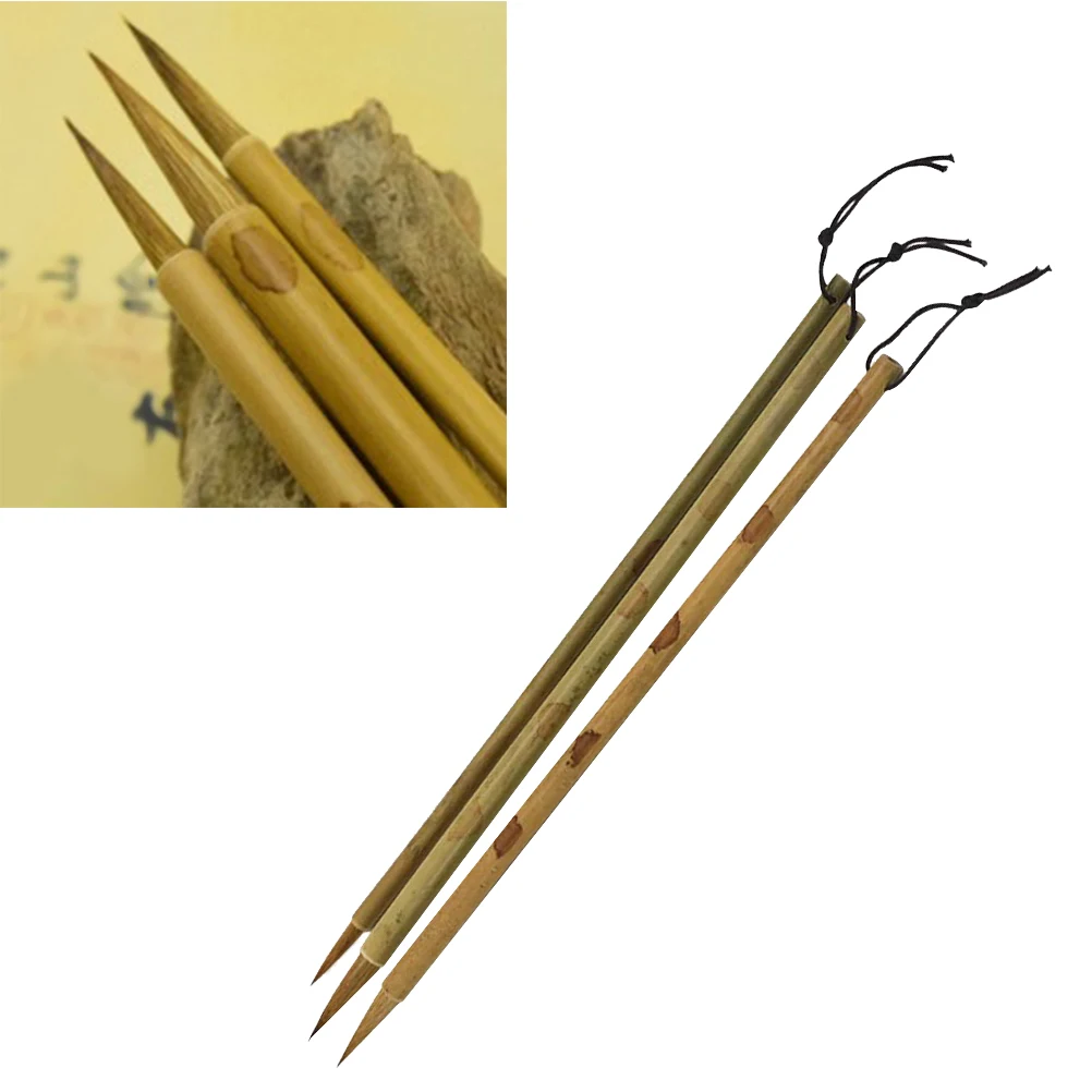 

3 Pcs Hair Brush Oil Painting Weasel Writing Pens Art School Supplies Paintbrushes Nib