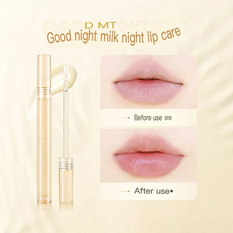 Olio per labbra idratante e idratante per la cura notturna Maschera per labbra Vetro laminato Smalto per labbra trasparente