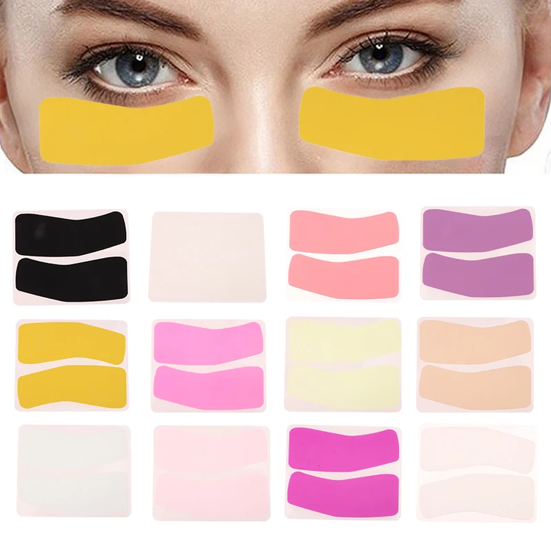 Coussinets pour les yeux réutilisables, 1 paire, Patch pour les yeux en Silicone, à rayures, Extension de cils, patchs Hydrogel sous les yeux, Patch de Gel, outils de maquillage
