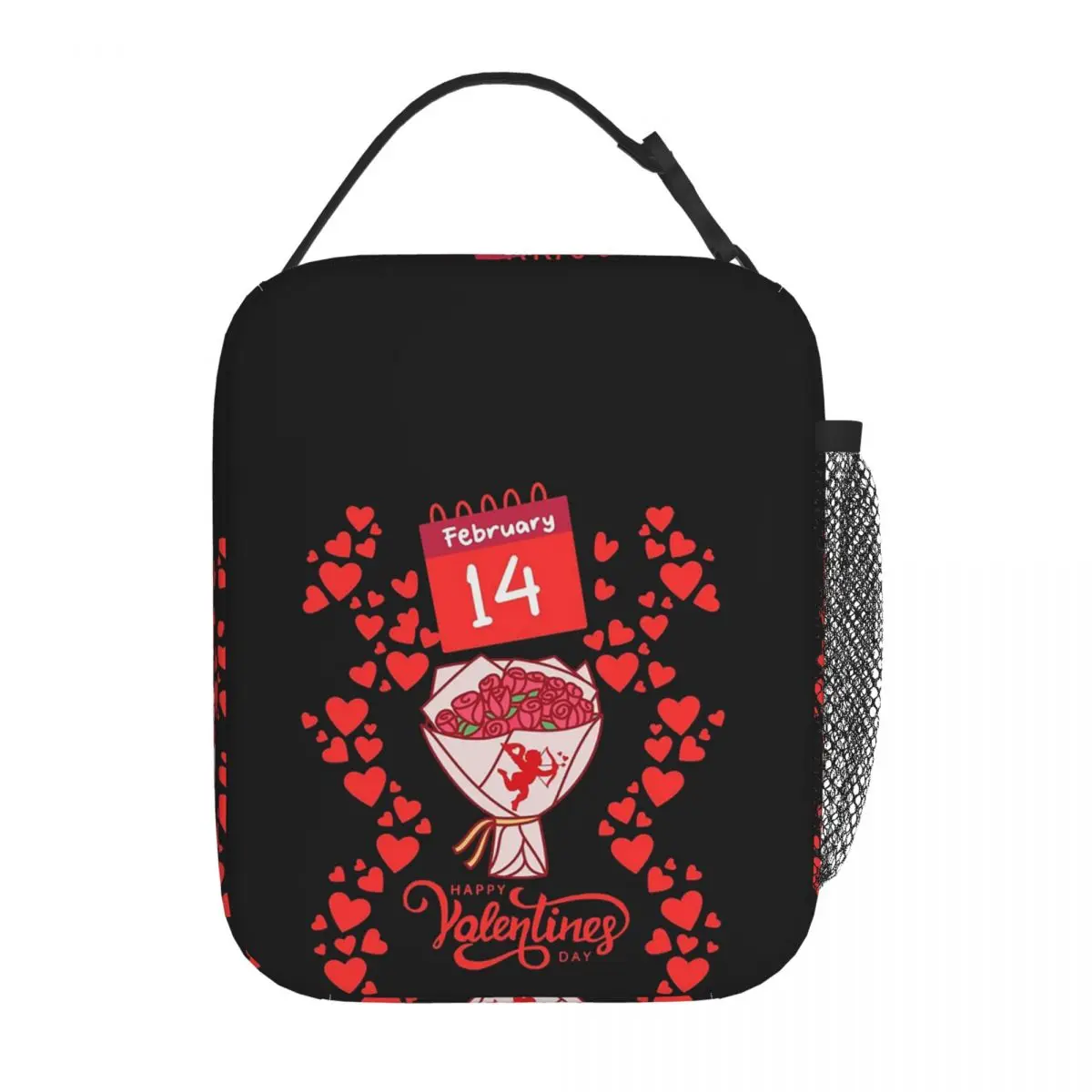 Happy Valentine's Day - February 14 Insulated Lunch Bag for Women Children Portable Food Boxes Thermal Lunch Box Tote