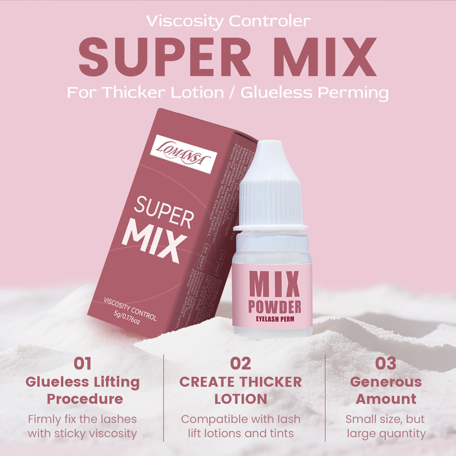 로만사 5g 한국산 속눈썹 리프팅 파우더 슈퍼 믹스 점도 부스터 (속눈썹 펌 로션용, 글루리스 속눈썹 펌 시스템 뷰티 도구)