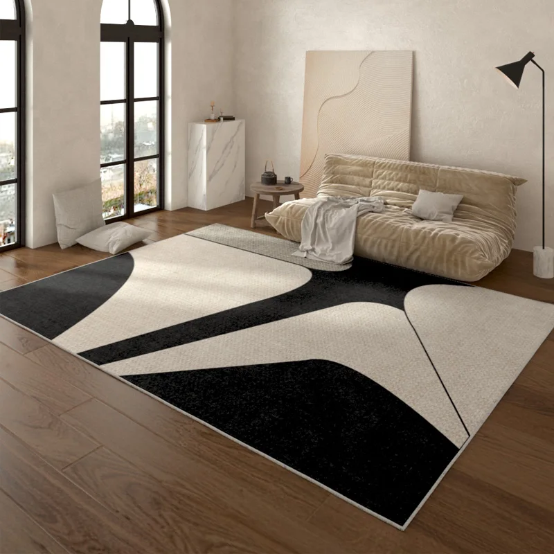 Modern Simple Carpets for Living Room Black White Bedroom Decor Plush Carpet Home Washable Floor Mat Fluffy Soft Cloakroom Rug