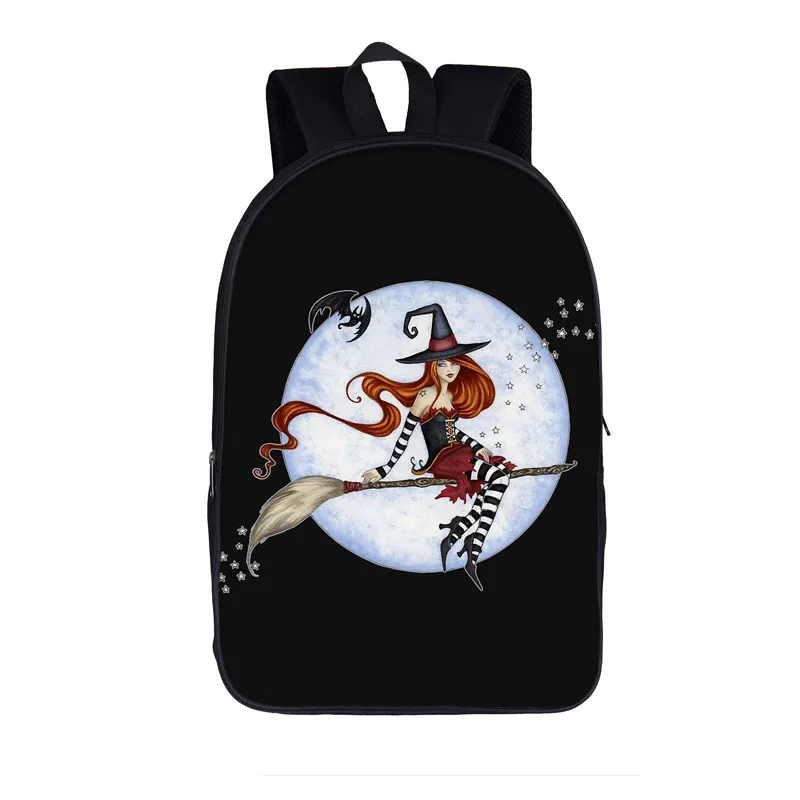 The Mysterious Witch Backpack For Teenage Boys Girls Children School Bags Black Cat Backpack Kids Book Bag Women Men Backpacks