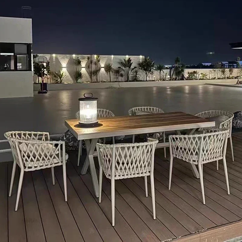 

Balcony Courtyard Outdoor Tables Luxury Lounge Sectional Rattan Outdoor Tables Minimalist Backyard Jardin Mobiliario Furniture