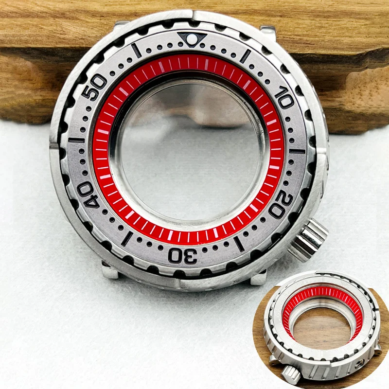 Mod Tuna Watch Case NH35 Case Fit For NH34 NH35 NH36 7S26 Movement Transparent Back Cover Men Diving Watch Case Spare Parts