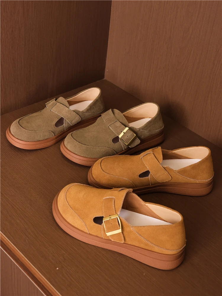 

Fashionable Lazy Women's Slip-On Single Shoes Birkens Spring 2025 Casual round Toe mid Heel Synthetic Leather Flat Bottom