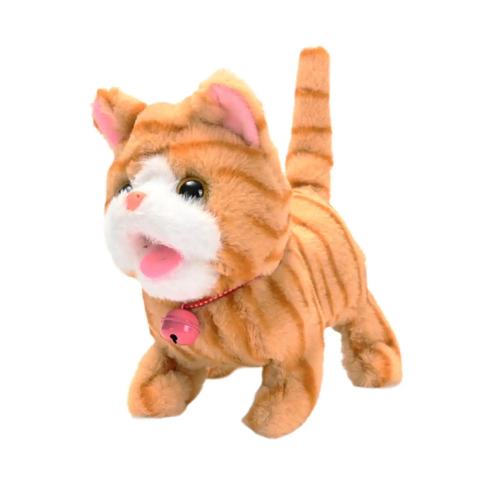 Electric Plush Toy Cat Meowing Electronic Cats Tail Wagging Cuddly Plush Animal Children's Pet Toy Cat for Kids Toy