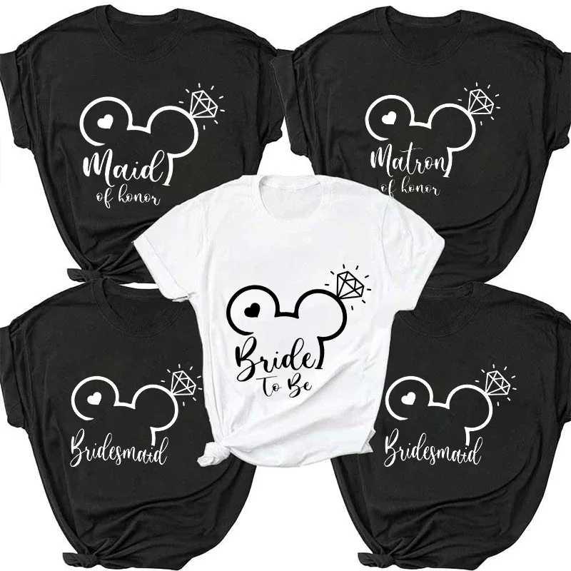 Team Bride To Be Bridesmaid T-shirt Matron of Honor Girls Bachelorette Hen Party Blouses Tops Woman Bridal Wedding EVJF Tees