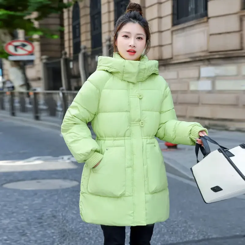 

Fashionable Winter New Women's Down Cotton Jacket Loose Commuter Hoodie Oversized Parkas