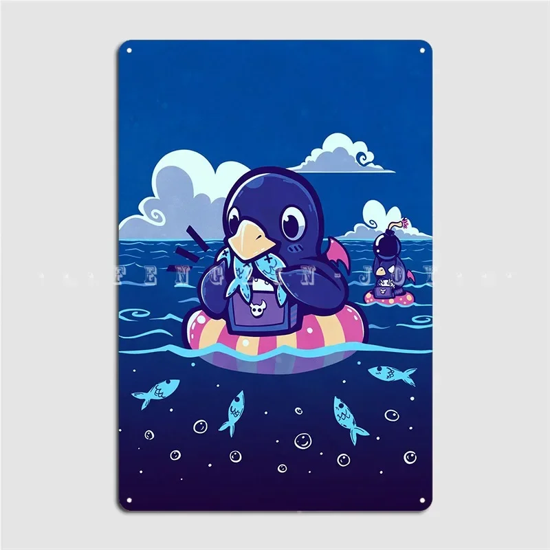 Summer Sardine Feast Metal Plaque Poster Club Kitchen Design Mural Painting Tin Sign Poster