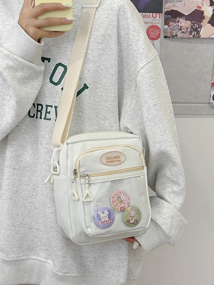 

Cute Girl Travel oulder Bag Mobile Phone Crossbody Bag Soft Nylon Fabric Biji Pain Candy Single oulder Bag
