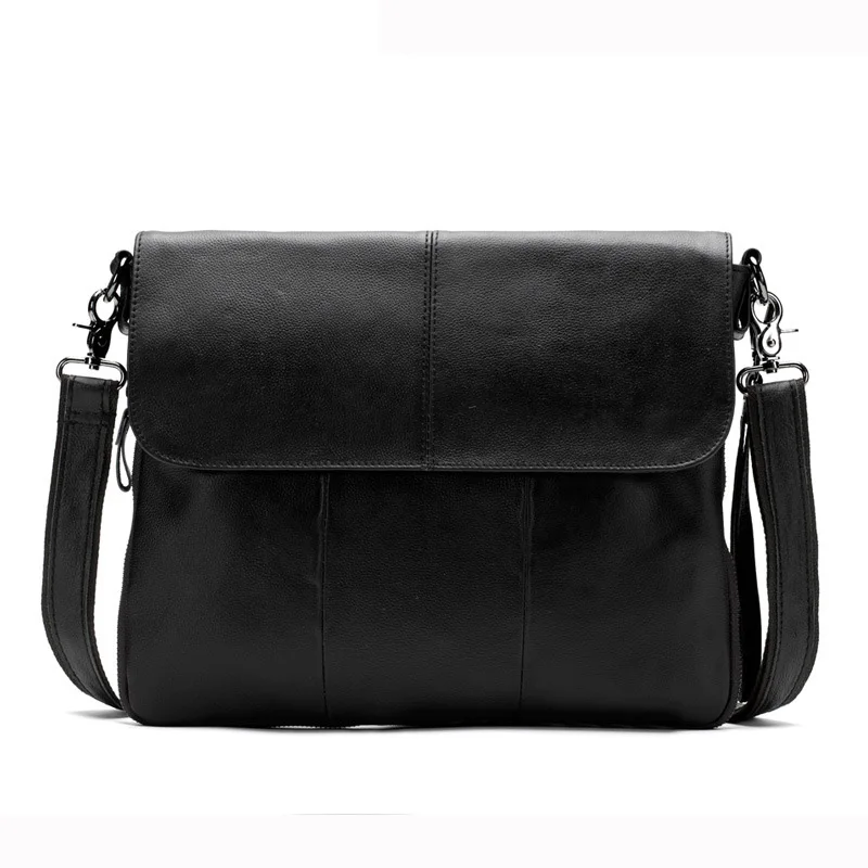 Men's leather shoulder bag casual cross body bag iPad top layer oil wax cowhide men's bag waterproof sling bag message bag