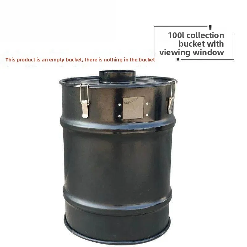 For 100L 50L Woodworking Cyclone Dust Collection Bucket with Observation Window Wheels and Cloth Bag for Workshop Vacuum