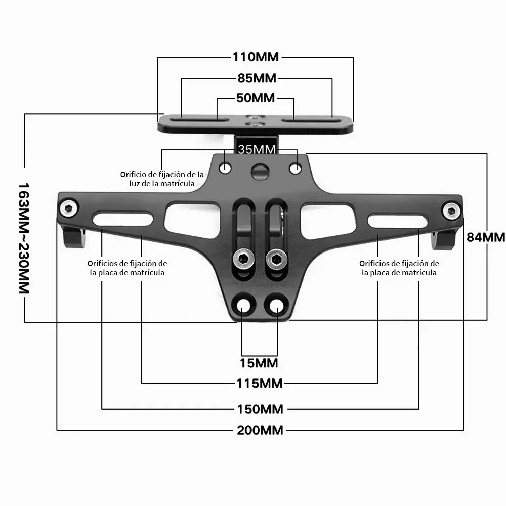 Motorcycle rear License plate mount for MT07 MT09 MT10 R1 Kawasaki Z1000 Z800 Honda Kawasaki R1 MT07 MT09 MT10 Honda Yamaha Z100