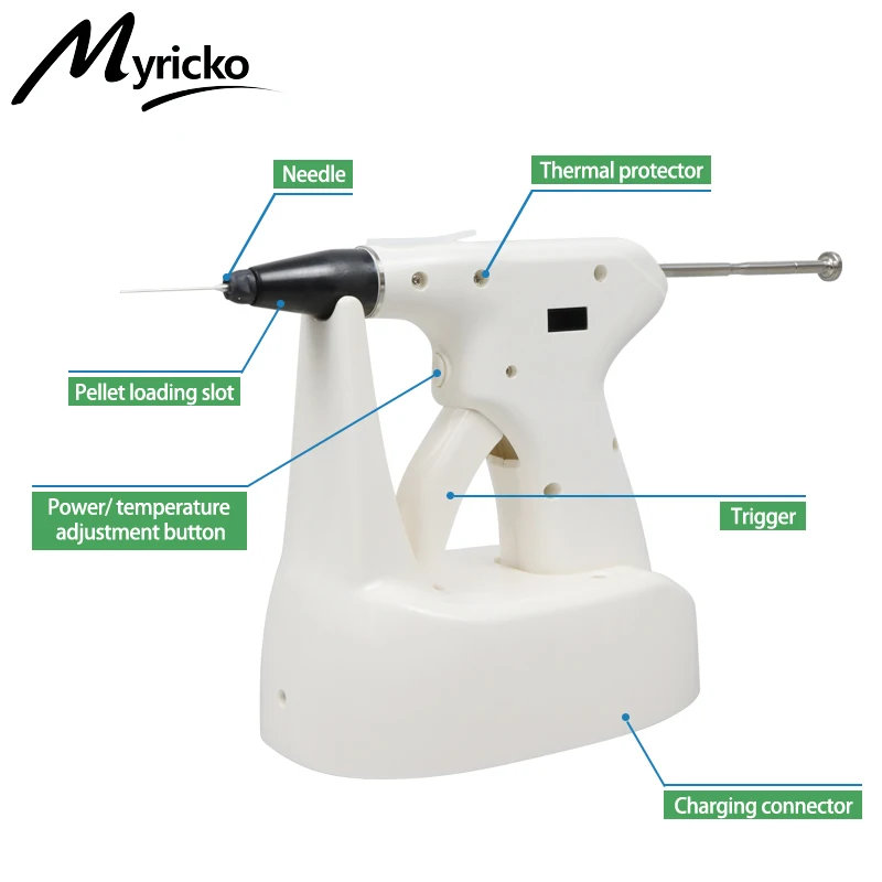 Myricko Dental Endo Obturation System Hot Melt Filling Gun/Pen with OLED Display Heating Tip Endodontic Dentistry Tools