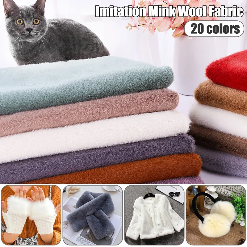 

50*160cm Super Soft Faux Mink Fur Plush Fabric Slippery Imitation Mink Fur Fabric For Diy Sewing Scarf Coat Carpet Background