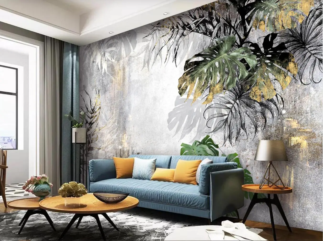beibehang custom wallpaper mural tropical rainforest monstera background wall background wall papel adhesivo pared 3d wallpaper
