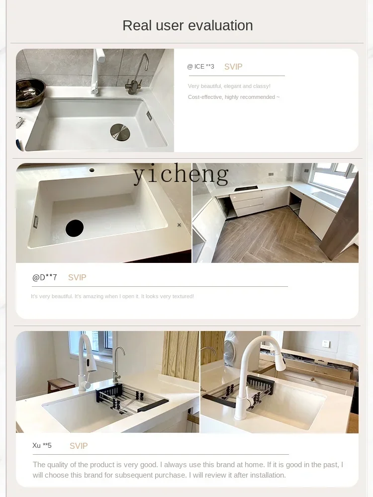 YY White Sink Large Single Sink Handmade 304 Stainless Steel Vegetable Washing Basin Kitchen