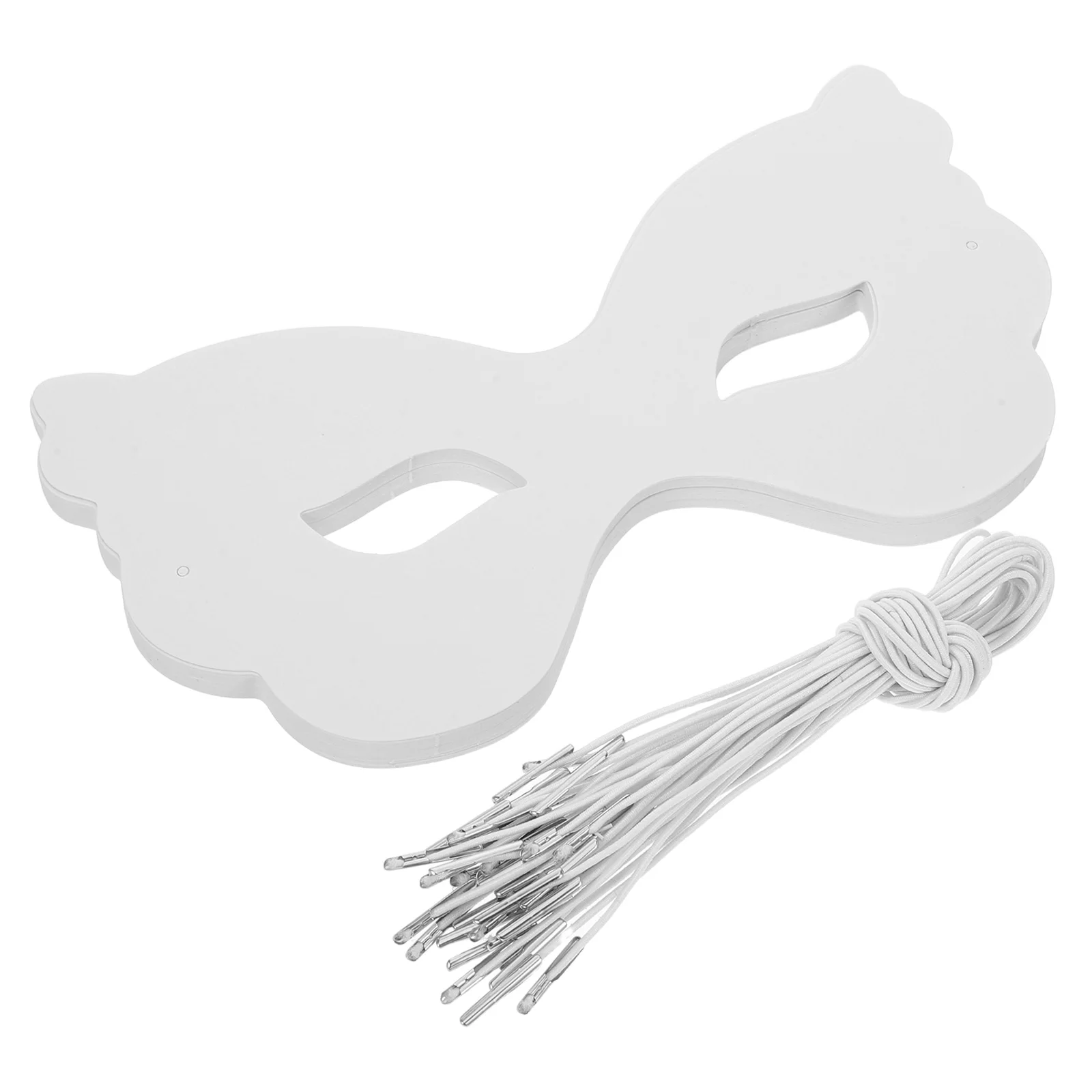 

40 Pcs Children's Painted Mask Butterfly Masquerade Blank Paper Masks DIY Cosplay Elastic Rope Craft Face Party Costume