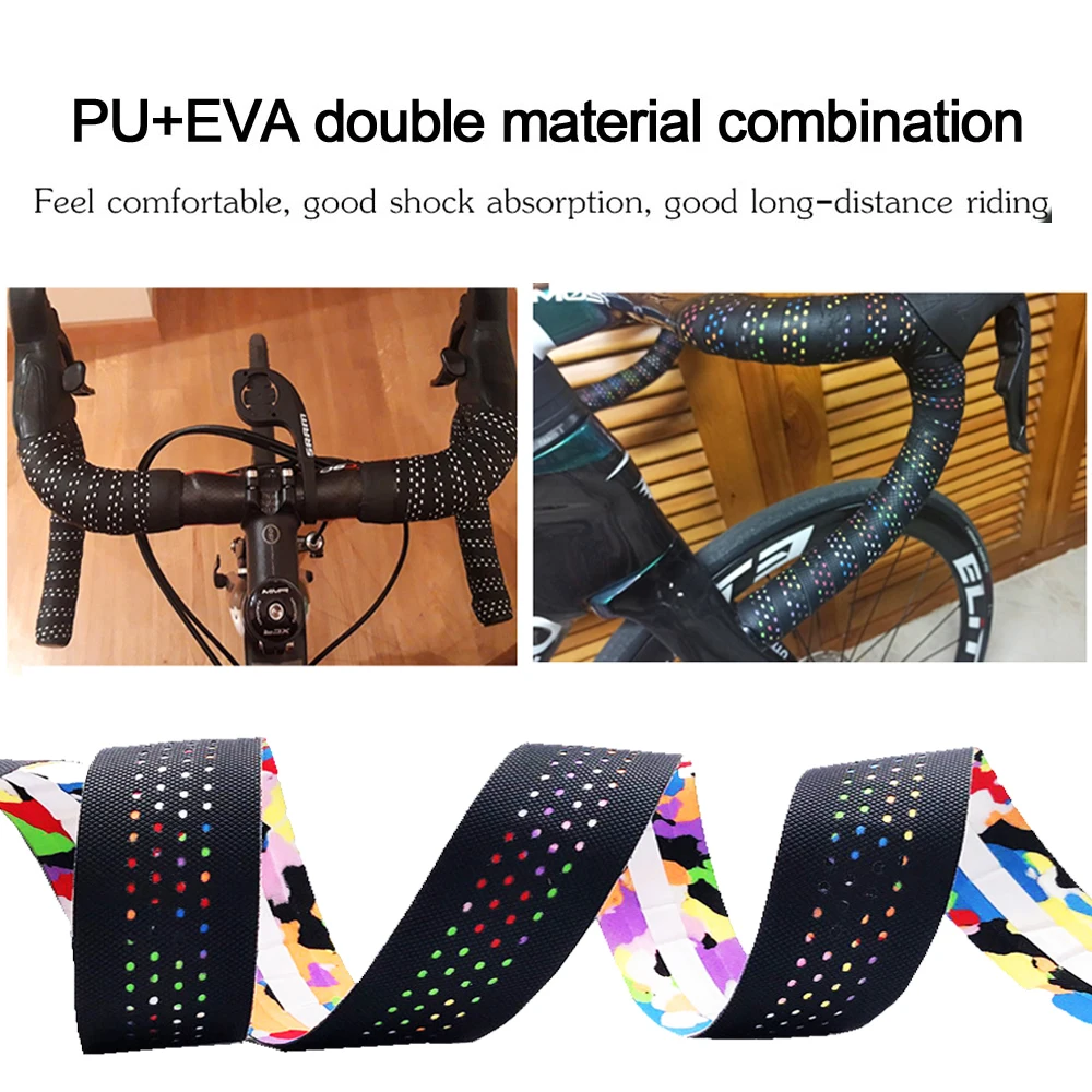 1Pair Road Bicycle Handlebar Tape Bike Accessories Cycling Soft PU EVA Anti-Slip MTB Bike Bar Tape Shock Absorption grip tape