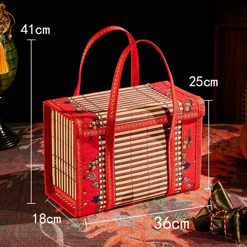 Foldable Lunch Bags Bamboo Picnic Boxes Chinese Style Gift Storage Bags Environmental-friendly Outdoor Packing Bag Dinner Box