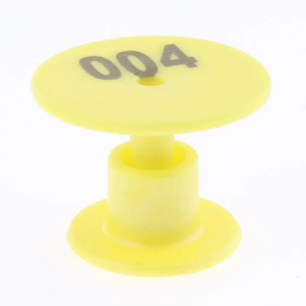 Livestock Ear Marking Orange Number Tags Plastic Ear Labels for Sheep Goat Cow Pig Farm Identification Durable 28mm