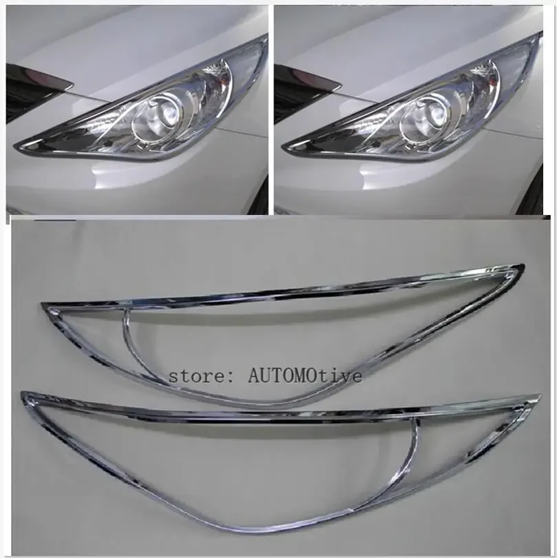 

2010-2013 for Hyundai Sonata Chrome Front Headlight Cover Trims 2PCS ABS