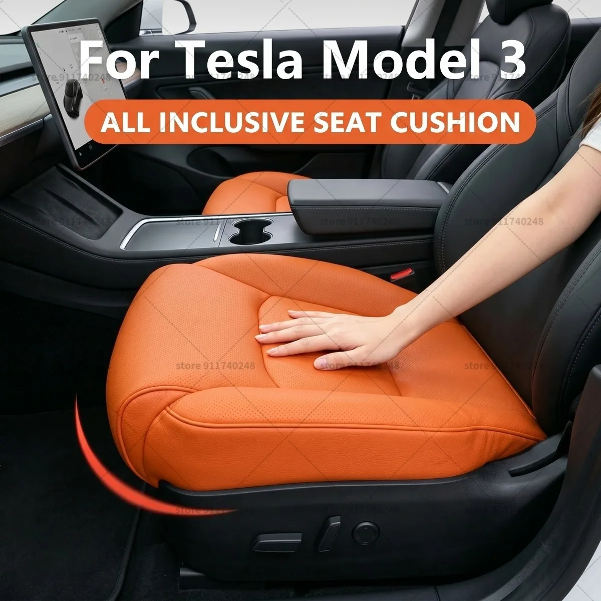 

For Tesla Model 3 Seat Leg Support Extension Cushion Thigh Support Pillow Memory Foam Leather Leg Extender Interior Accessories