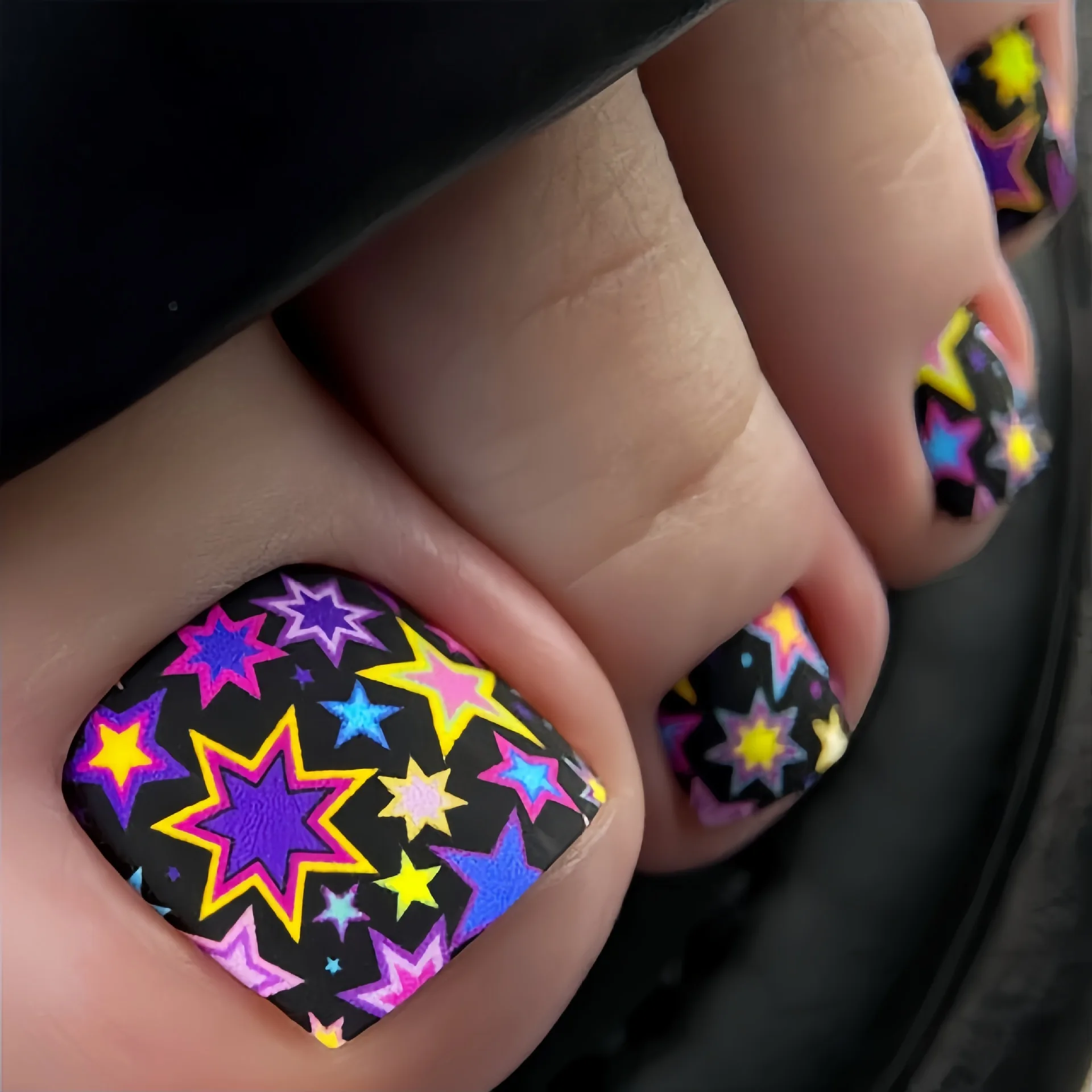 24 stks y2k Druk op Teennagels Zoete Koele Luipaard Print Zomer Nep Teennagels Vrouwen Wearable Europese Spice Girl Valse Teennagels