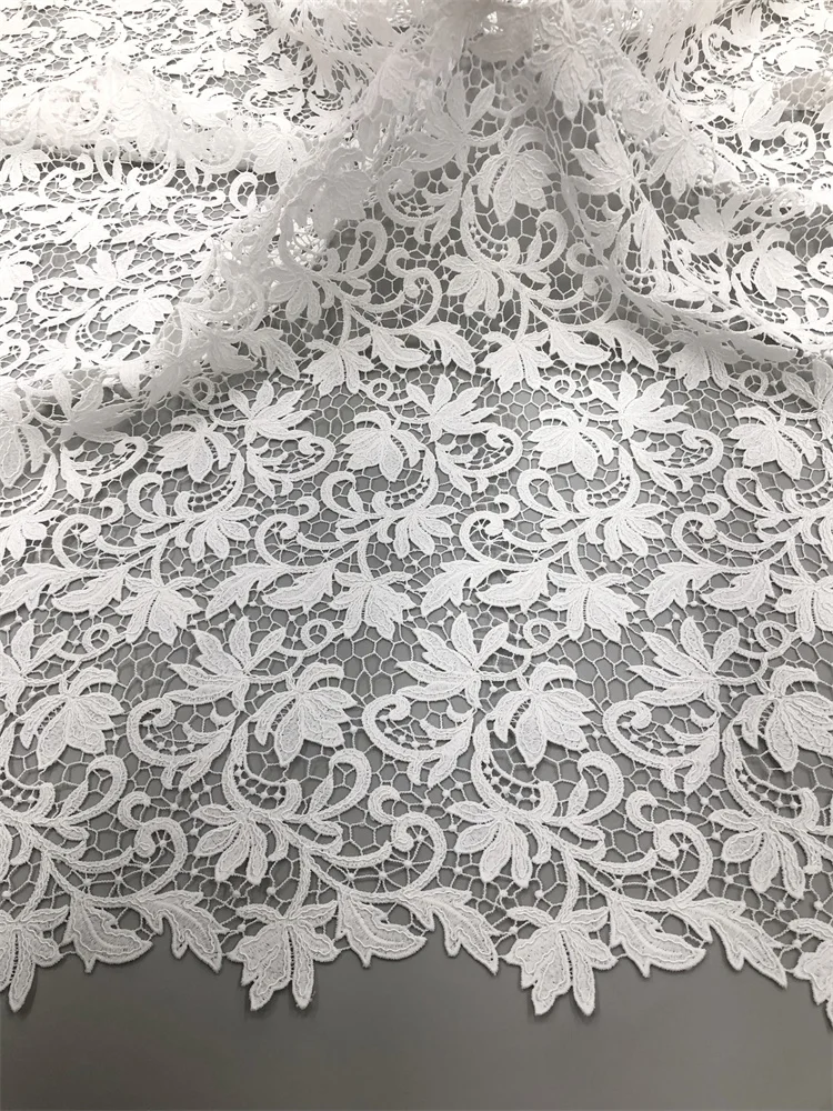 Neuer Stil Afrikanischer Spitzenstoff 2026 Hochwertige Wasserlösliche Bestickte Modische Weiche Spitze 5 Yards – Detail 11