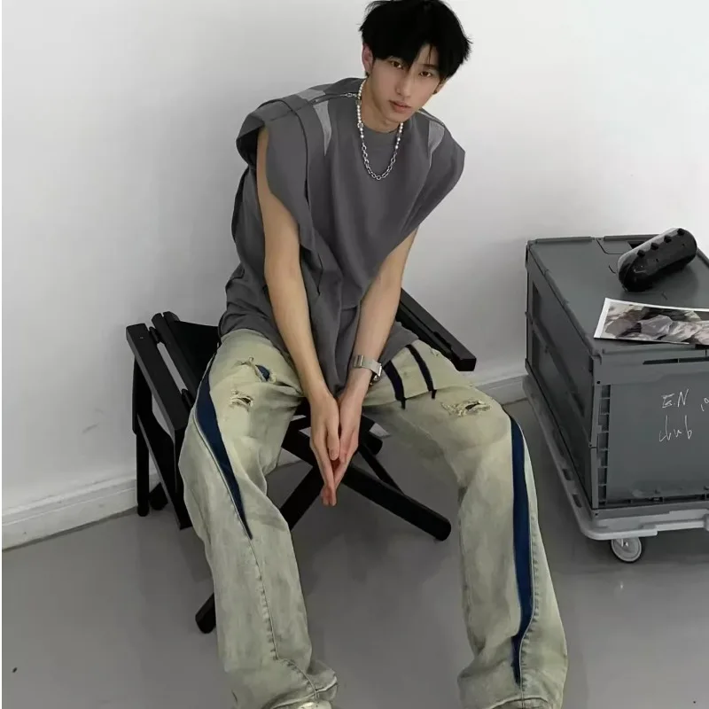 

Модные повседневные мужские джинсы большого размера 300, молодежные, стильные, новые, длинные брюки для осени и зимы