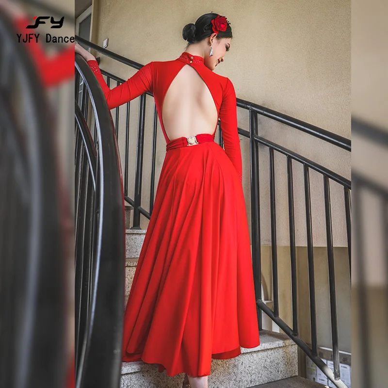 

2025 Woman New Modern Dance Dress National Standard Dance Ballroom Dance Waltz Dress ADL232