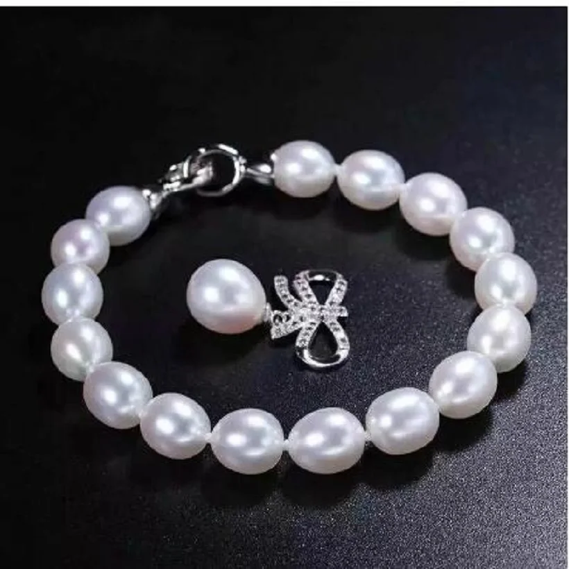 

gorgeous 9-12mm south sea baroque white pearl bracelet 7.5-8"