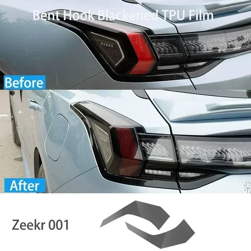 ZEEKR 001 EV 2022 2023 2024 Performance Car Headlight Protective Film Front Light Smoked Black TPU Sticker Accessories