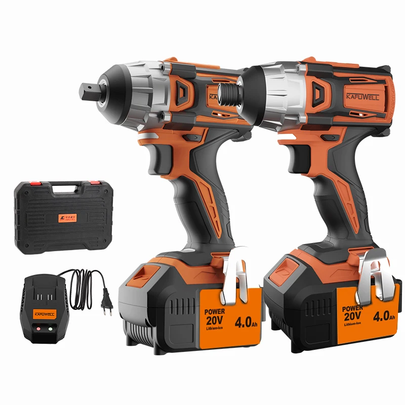 KAFUWELL PA4972A 20v Cordless Tool Set Combination Kits Electric Screwdriver Wrench Brushless Power Drills For Woodwork