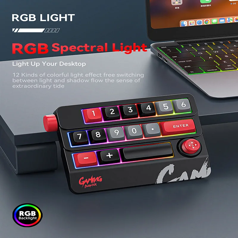 Imagem -03 - Rocker Knob Programming Macro Custom Keyboard Rgb Backlight Wired Programmable Gaming Keyboard Full Hot Swappable Key