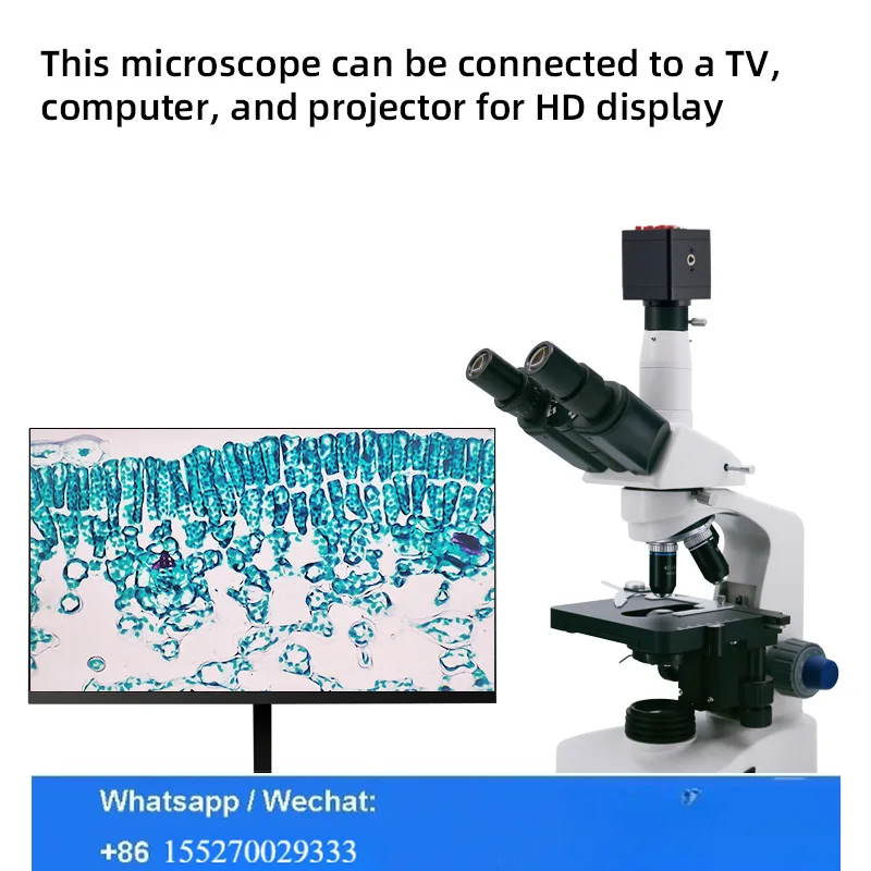 Adult Biological Microscope 40X-2000X for Laboratory Education Scientific Research Dark Field Light Field USB VGA