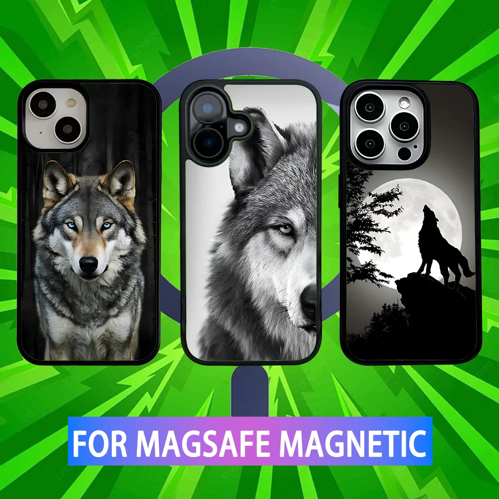 

Wolf Phone Case For iPhone 16,15,14,13,12,11,Pro,Max,Plus,Mini,SE New Magsafe Magnetic Wireless Charging