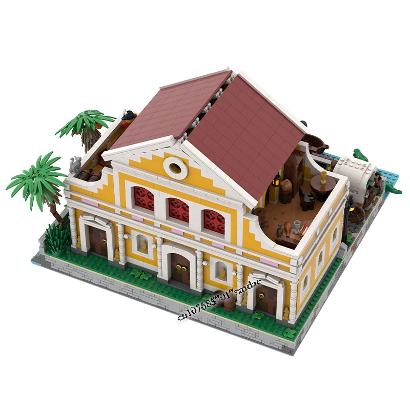 3843 Uds. Serie Mundial Pirata medieval MOC modularidad casa de la Habana modelo de construcción DIY ideas creativas juguete para niños regalo bloques de construcción