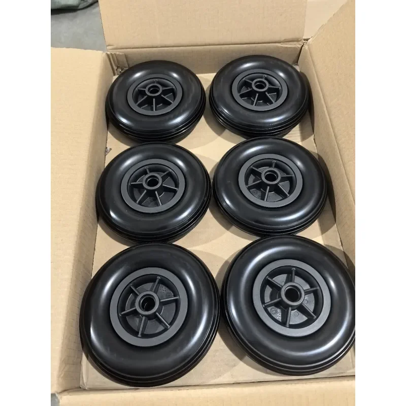 8 inch 200x50, plastic PU solid tire front wheel, 57mm shaft height, with bearing bushing