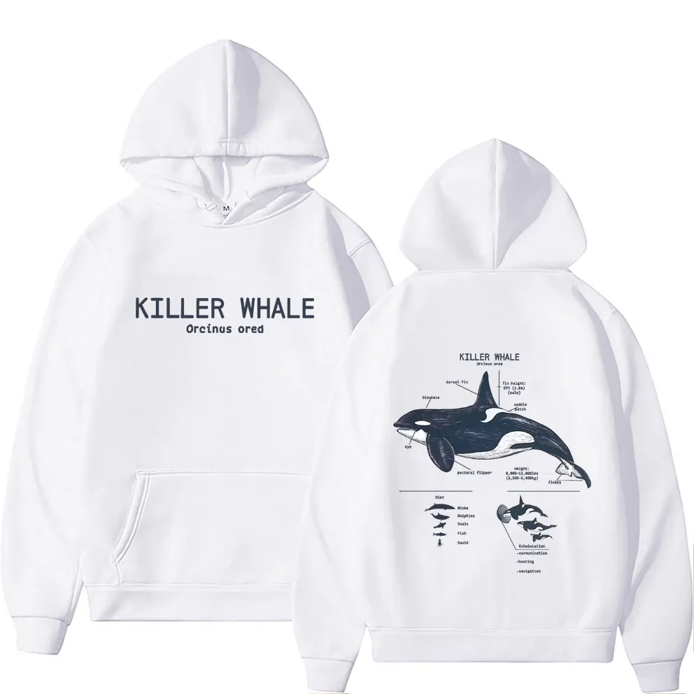 Marine Animals Killer Whale Anatomy Graphic Hoodie Men Women Casual Funny Sweatshirt Unisex Fashion Oversized Pullover Hoodies