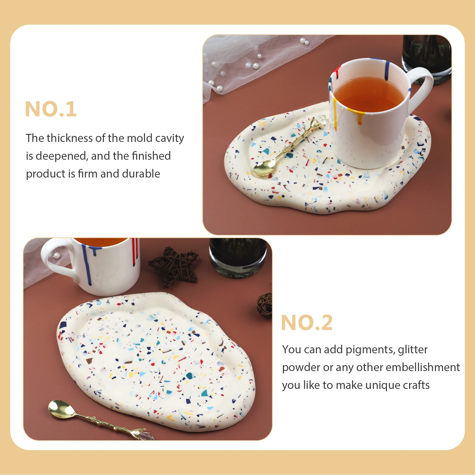 

Cloud Plate Mold Silicone Diy Tray Mold For Epoxy Resin Craft Jewelry Storage Coaster Teacup Mat Making Tool